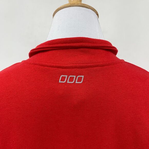 Lorna Jane Grandstand Sweater Womens M Red Colorblock Quarter Zip High Neck Crop - Picture 7 of 14